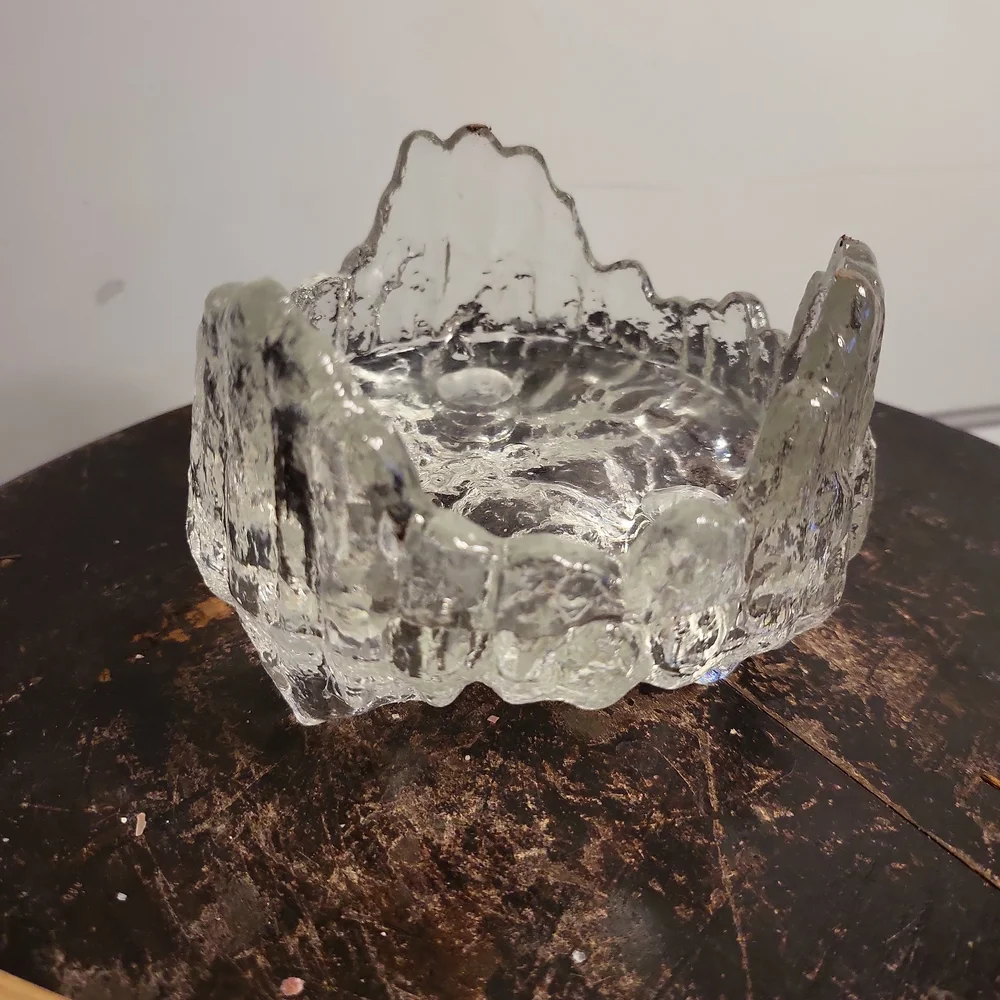 Antique L E Smith Crystal Candle Holder,  3 or 1 Fat Candle